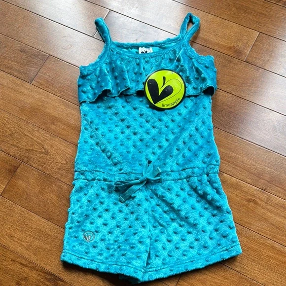 Limeapple Blue Textured Romper - Picture 1 of 4